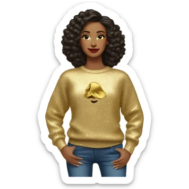 Lady gold Glittery sweater  sticker