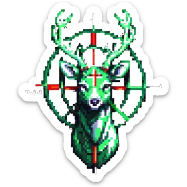 hunting zone icon with deer silhouette and crosshairs sticker
