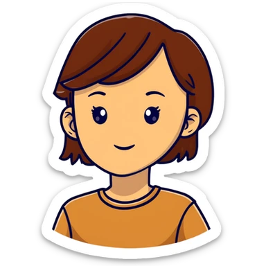 Tan girl with brown hair side eyeing sticker