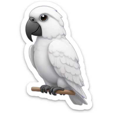 white parrot with purple hoodie and black headset  sticker