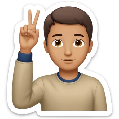 A man indicating God with his hands upward and with his index finger and wearing normal clothes sticker