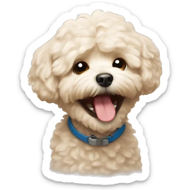 maltipoo laughs sticker