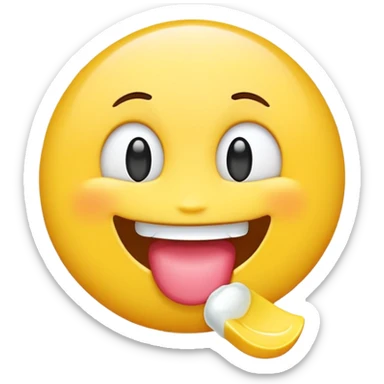  An emoji that’s chewing a gum sticker