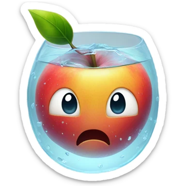 translucent transparent fruit in water no face sticker