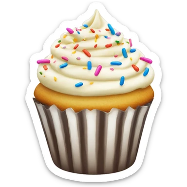 Vanilla cupcake with sprinkles sticker
