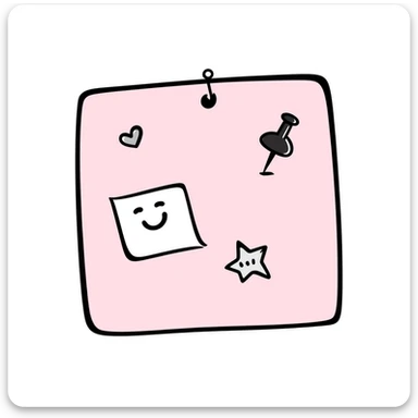 pink pin board hand-drawn doodle style sticker