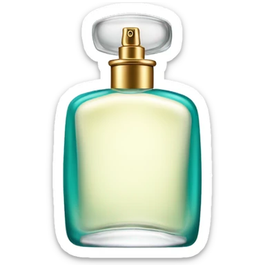 Realistic teal bottle of designer perfume sticker