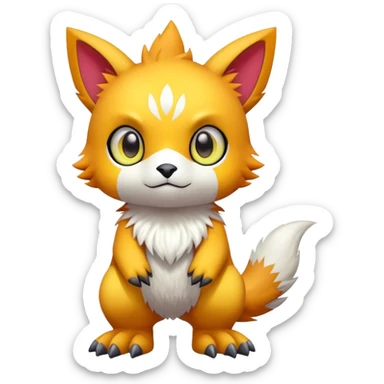 Colorful Kawaii cool Digimon-Fakemon-animal full body sticker