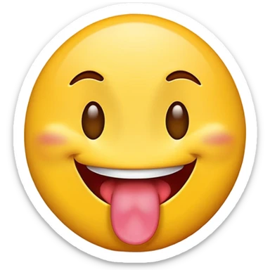 Tongue out emoji with peace sign infront of the tongue  sticker