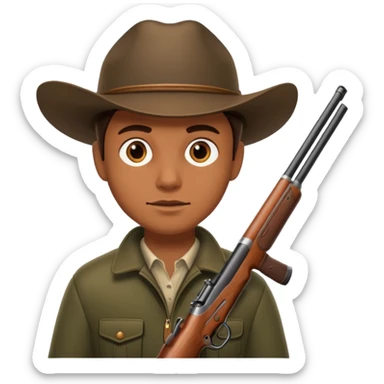 Hunter with a shotgun sticker