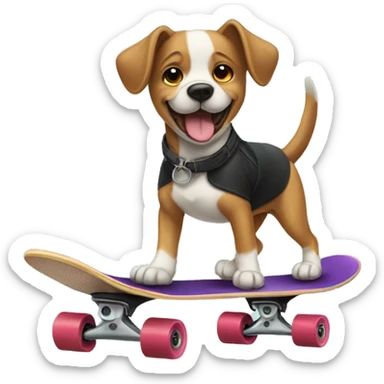 Perro andando en skate sticker