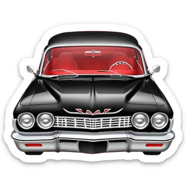 Satan’s streamlined Hot rod custom 1964 impala low rider four door carbon fiber hood   driving straight to hell  sticker