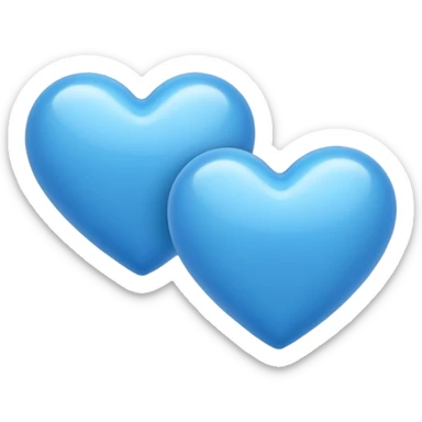 Dos coras azules pero arriba de otro pero solo 2 coras azules como este quiero pero en azul 💞 sticker