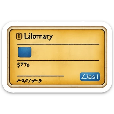 Library card
 sticker