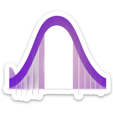 bell curve graph in purple hue sticker