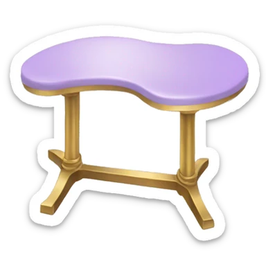 Light purple desk with gold chair sticker