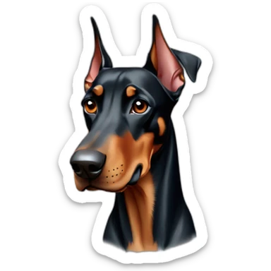 Doberman dog for PR agency sticker