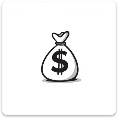 money, bag with a dollar sign, doodle style sticker