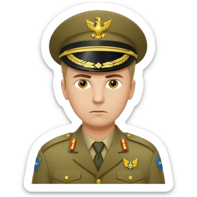 generate realistic military logistics department manager from ukraine sticker