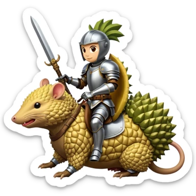 DURIAN KNIGHT RIDE ON THE RAT sticker