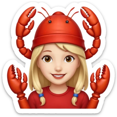 Generate an emoji for “lobster girl” make it cute sticker