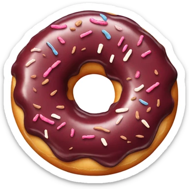 Burgundy donut sticker