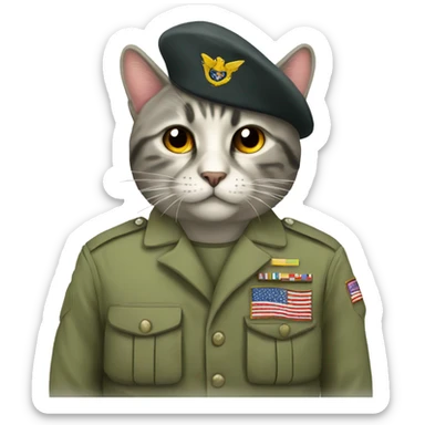 military cat sticker
