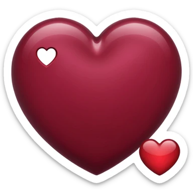 burgundy heart sticker