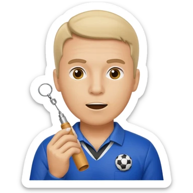 a soccer coach with a whistle sticker
