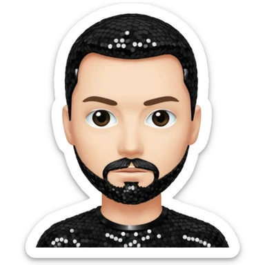 The Edge from U2 with black sequin outfit sticker