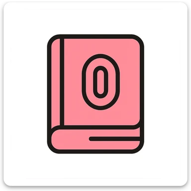 stylized soft pink book with rounded corners icon sticker