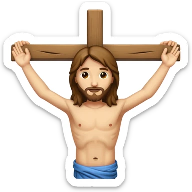 Hazme un emoji con jesuscristo en la cruz sticker