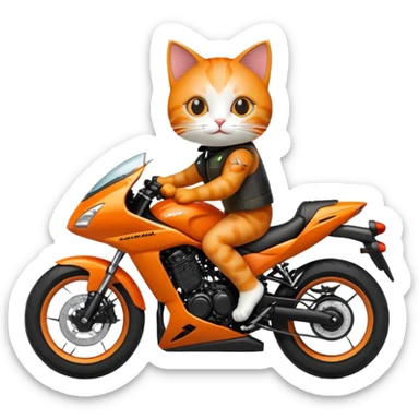 Create cat on Kawasaki bike sticker