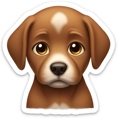 Sad little brown puppy sticker