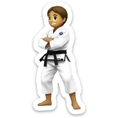 judoka black belt from behind with tori writing at the top of the judogi sticker