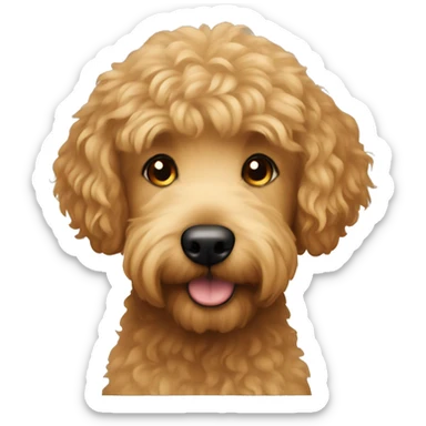 Golden doodle with blonde Woman and Brown hair man  sticker
