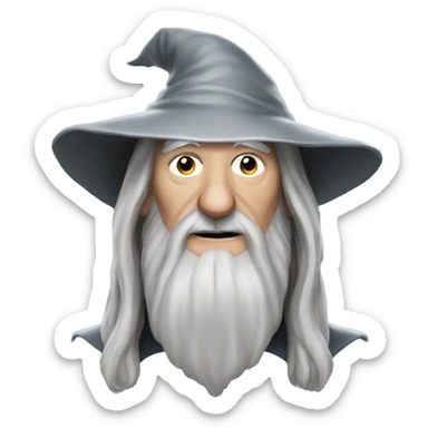 realistic portrait of Gandalf sticker
