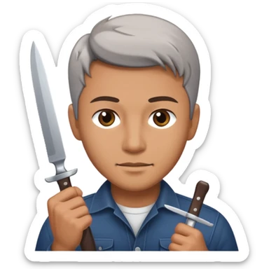 Un señor guapo con un cuchillo  sticker