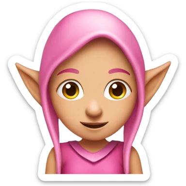 pink elf girl sticker