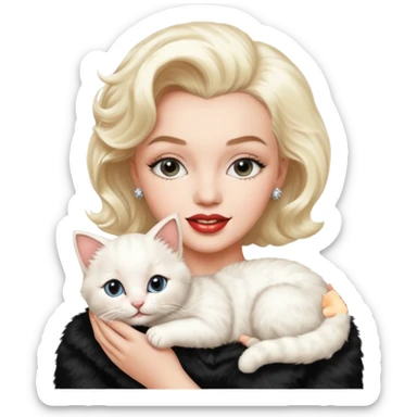 Marilyn Monroe, with cute cat sticker
