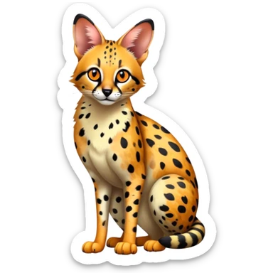 Colorful Serval-Genet-Ocelot-hybrid, full body sticker