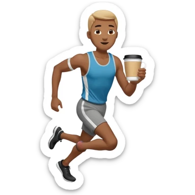 Morning Coffee Runner black man  sticker