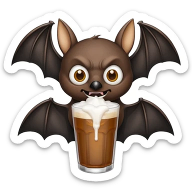 black bat drinkig sprite sticker