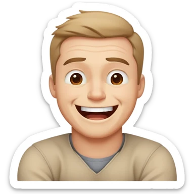 arms crossed around neck guy laughing kinda angry sticker