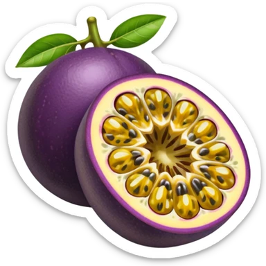 passion fruit sliced juicy sticker