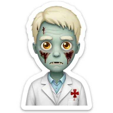Zombie lab researcher sticker