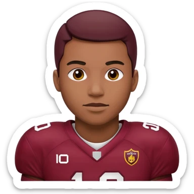 Football player with maroon uniform sticker