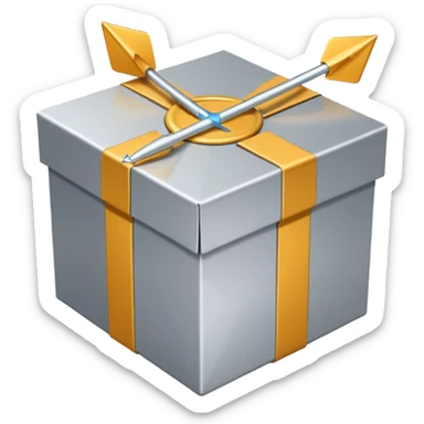 package box with arrows circling around it sticker