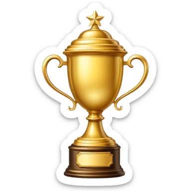 A decorated golden trophy  sticker