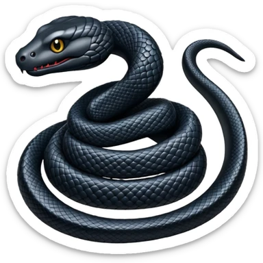 goth black snake sticker
